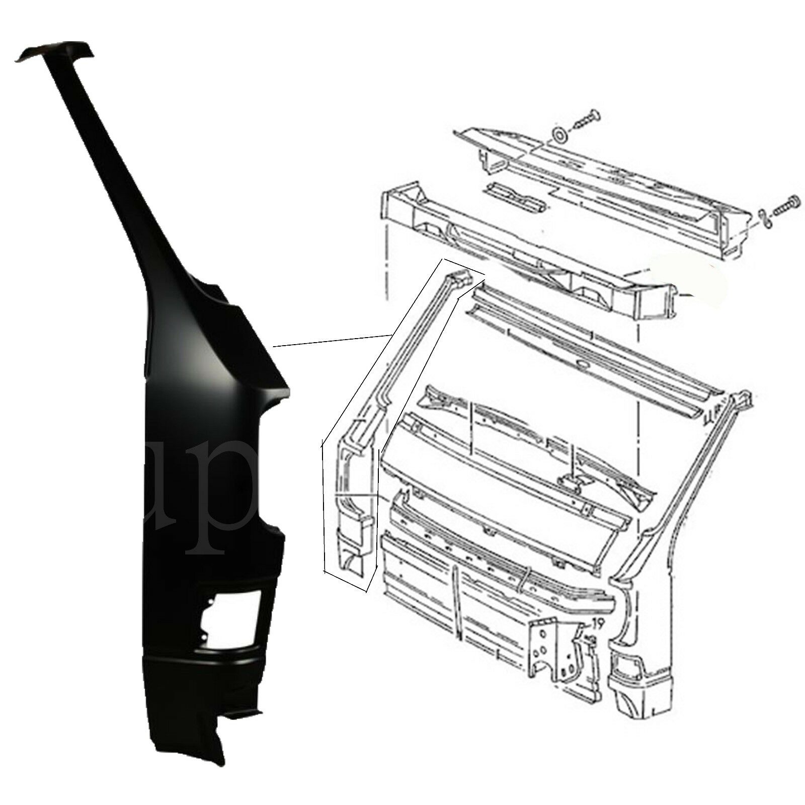 1600x1600 Front Right Corner Panel Aka A Pillar Fender For Vw