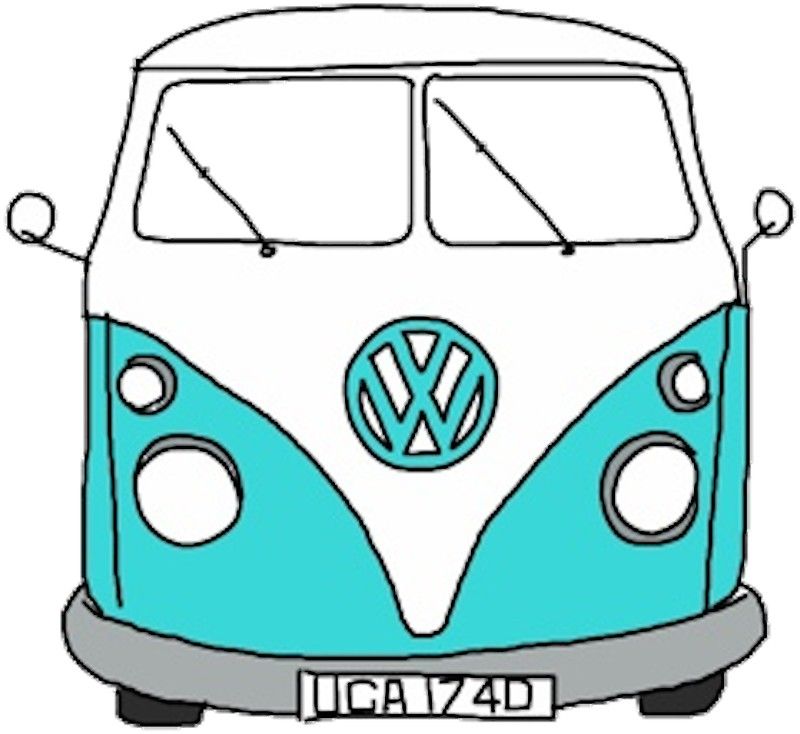 800x734 hippie van sticker in stickers vw bus, vans, van drawing