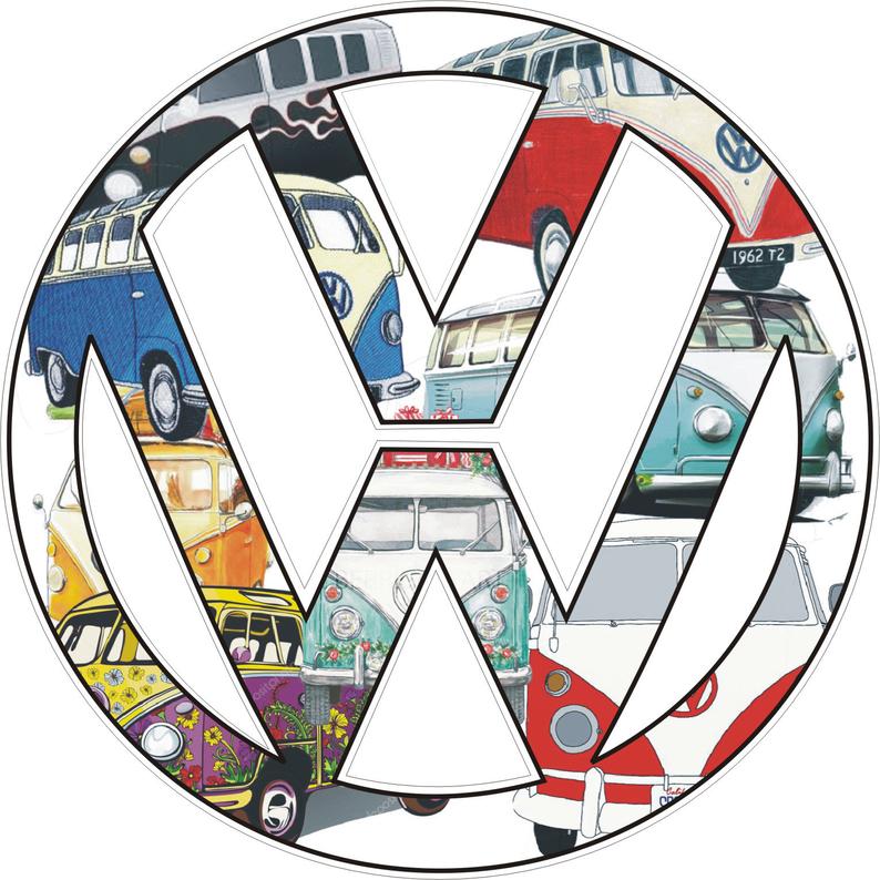 794x794 Volkswagen Logo Bumper Sticker Decalvan Drawing Inside Design Etsy