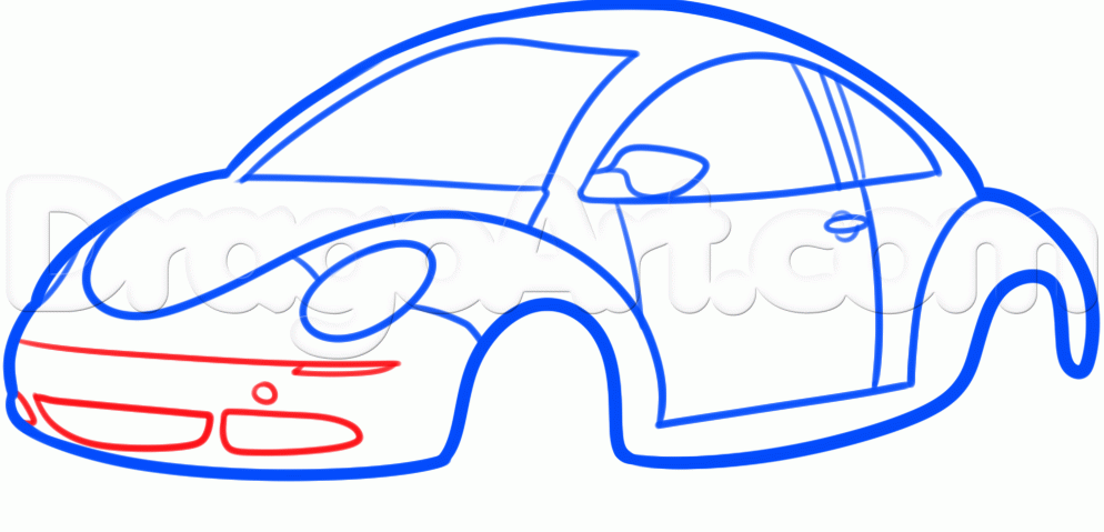 994x479 draw a vw beetle, volkswagen beetle, step
