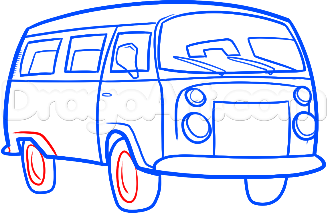 1146x744 How To Draw A Hippie Van, Step
