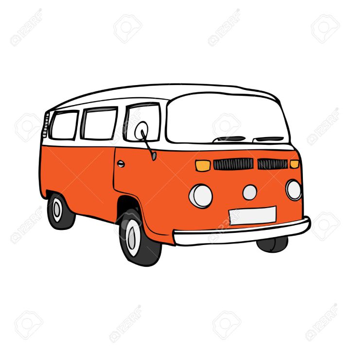 720x720 Vw Bus Karikatur Group With Items