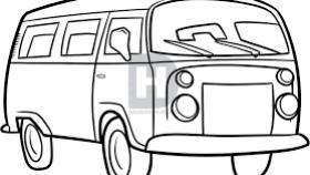 280x158 Vw Hippie Van Drawing Volkswagen Car