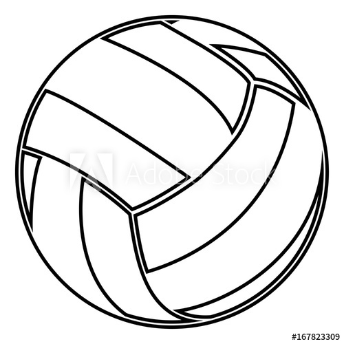 500x500 Volleyball Ball Black Color Icon