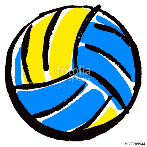 500x500 Volleyball Ball Illustration Child Hand Drawing Stock Photo