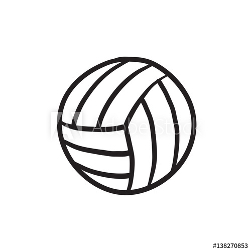 500x500 Volleyball Ball Sketch Icon
