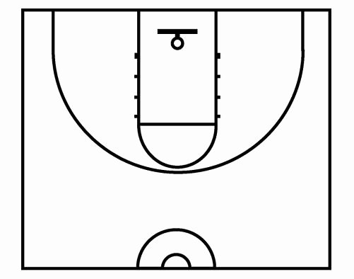 501x394 Half Basketball Court Clipart