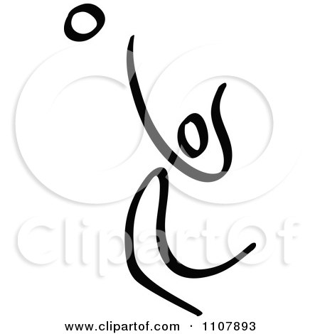 450x470 Clipart Black And White Stick Drawing Of A Volleyball Player