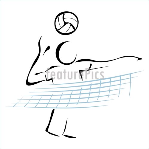 500x500 Illustration Of Volleyball Player