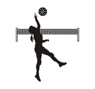 397x372 Swaroop Graphic Point Volleyball Player Silhouette