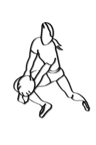320x480 Volleyball Player Digging The Ball Metal Wall Decor And Sculpture