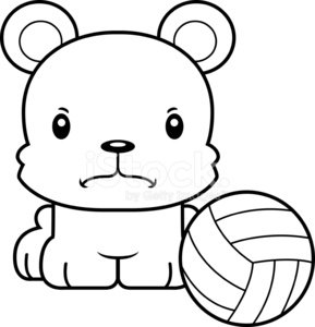 289x300 Cartoon Angry Volleyball Player Bear Premium Clipart