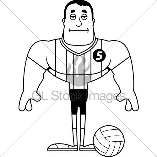 500x500 Cartoon Bored Volleyball Player Gl Stock Images