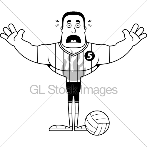 500x500 Cartoon Scared Volleyball Player Gl Stock Images