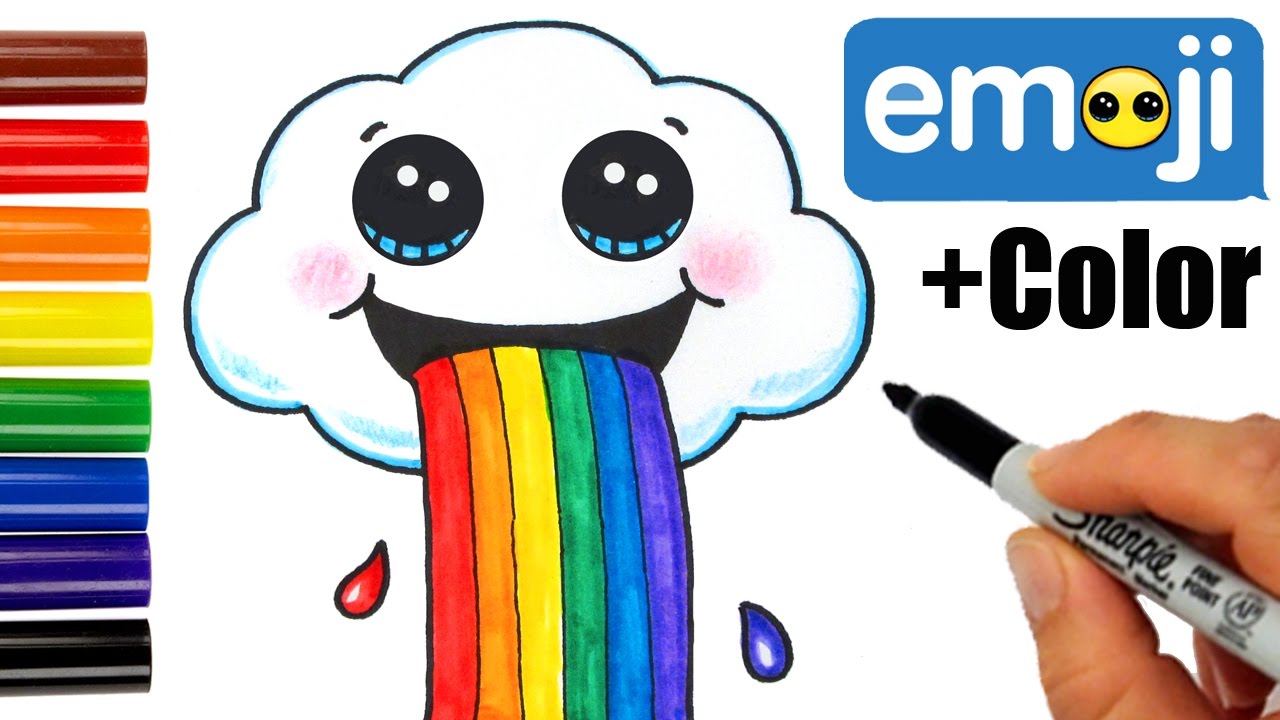 1280x720 how to draw a cloud puking rainbow cute and easy