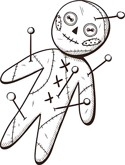 417x550 black and white voodoo doll sketch vinyl decal sticker