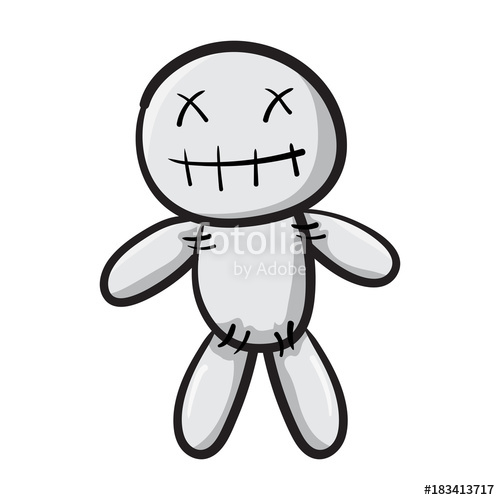 500x500 Voodoo Doll Isolated Illustration On White Background Stock Image