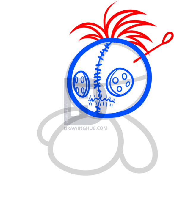 585x720 How To Draw A Voodoo Doll, Step