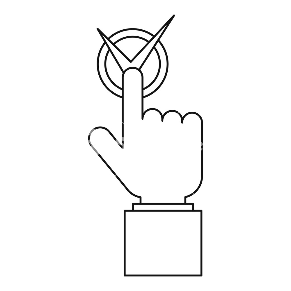 1000x1000 Hand With Voting Sign Icon Outline Illustration Of Hand