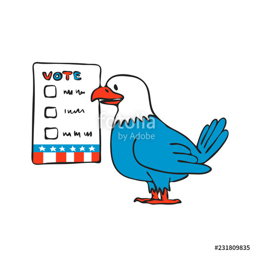 500x500 American Eagle Voting Election Ballot Drawing Stock Image