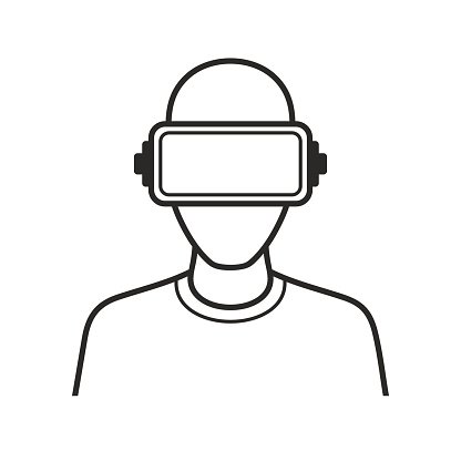416x416 Man With Virtual Reality Headset Vector Premium Clipart