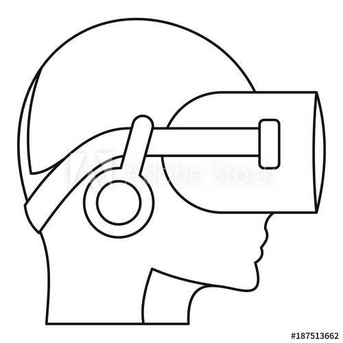 500x500 Vr Headset Icon, Outline Style