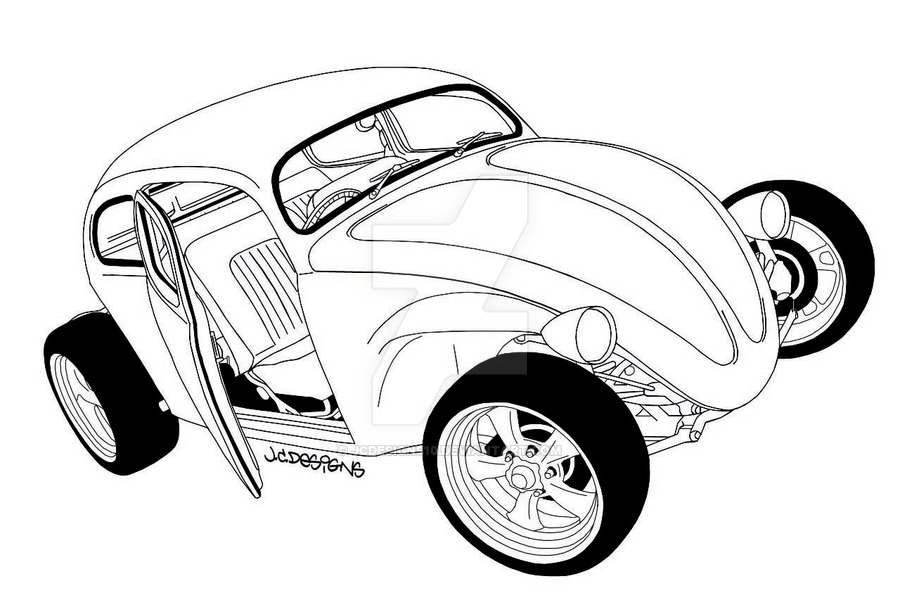 900x600 Vw Beetle Rod Outline Drawing