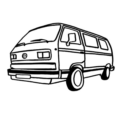 425x398 vw bus bulli ca wall tattoo sticker x colour