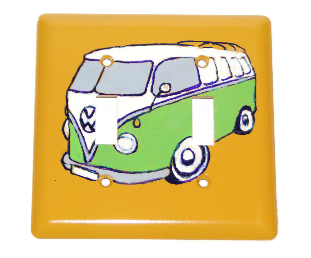 1000x831 Volkswagen Van Bus Art Painting Gang Double Switchplate Light