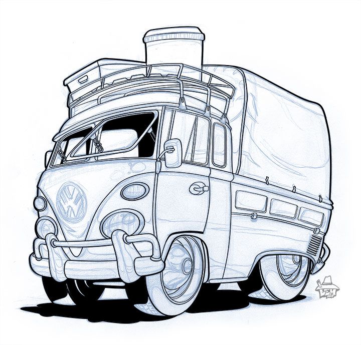 720x689 Vw Tshirt Drawing Cartoon Car Show Car Drawings Car Drawings