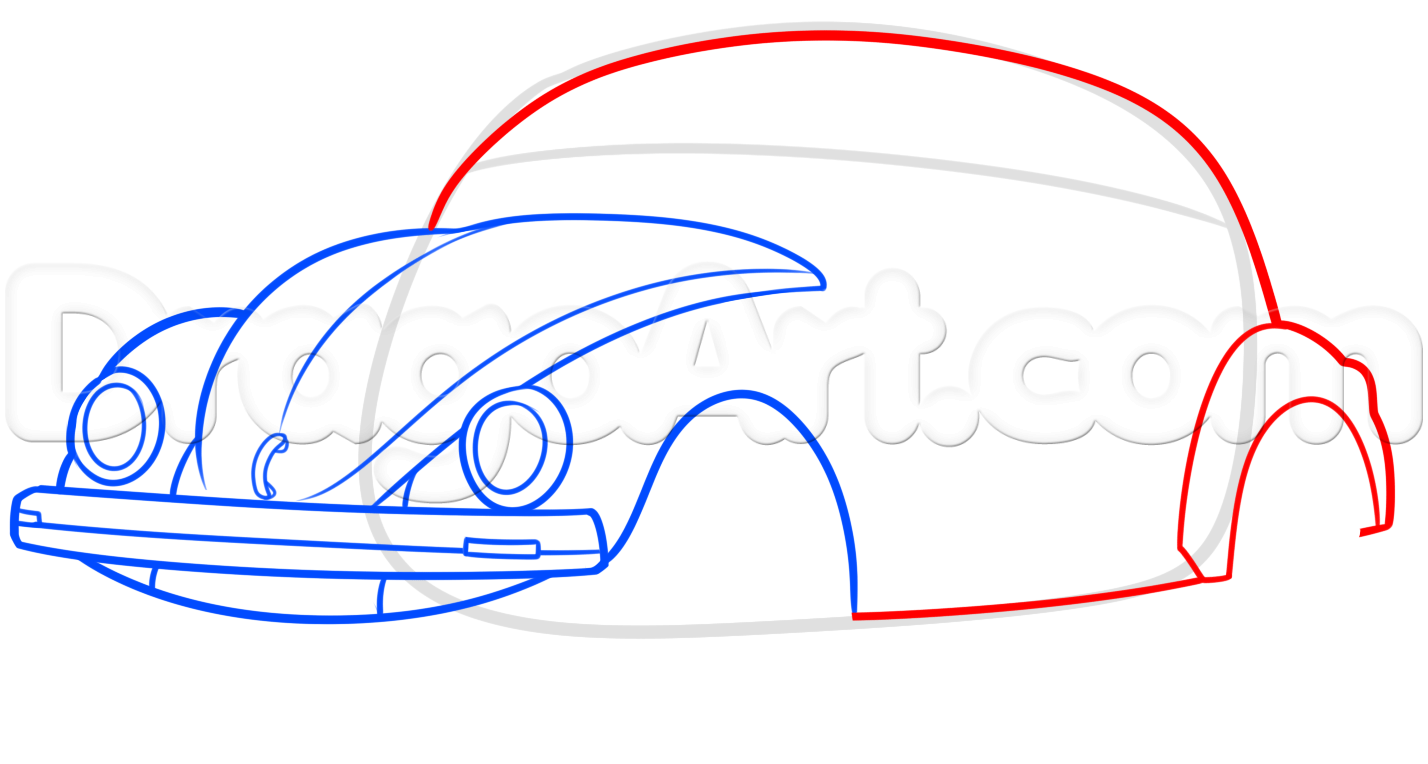 1428x764 How To Draw A Vw Beetle, Step