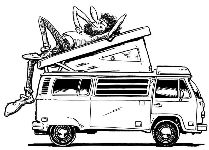 800x575 Surf Drawing Van Vw For Free Download