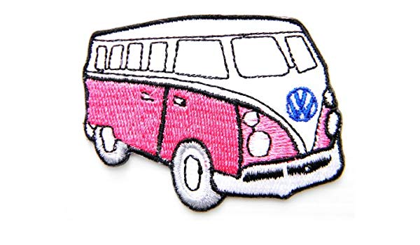 600x350 Pink Vw Volkswagen Van Bus Hippie Jacket T Shirt Patch Sew Iron