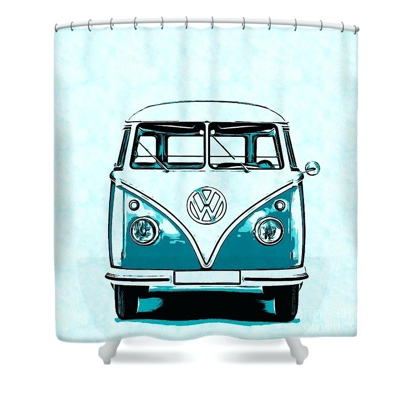 800x800 Vw Shower Curtain Pink Inspired Beach Bus