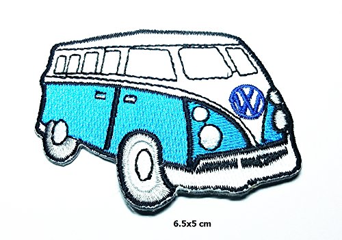 500x351 Blue Vw Volkswagen Camper Van Bus Car Hot Rod Hippie Patch Logo
