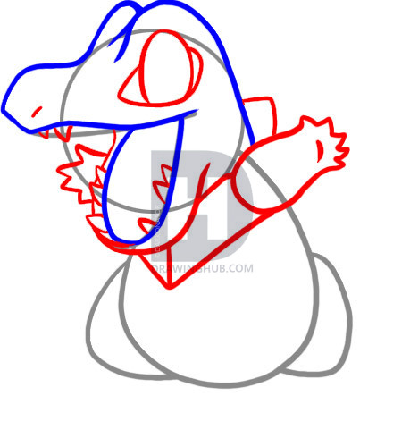 459x490 How To Draw Totodile, Step