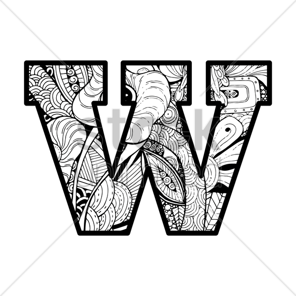 600x600 Letter W Vector Image