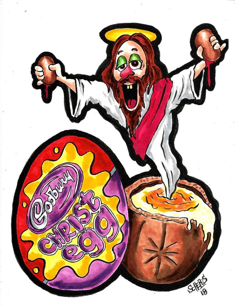 773x1000 Original Art Drawing Wacky Packages Inspired Easter Creme Egg