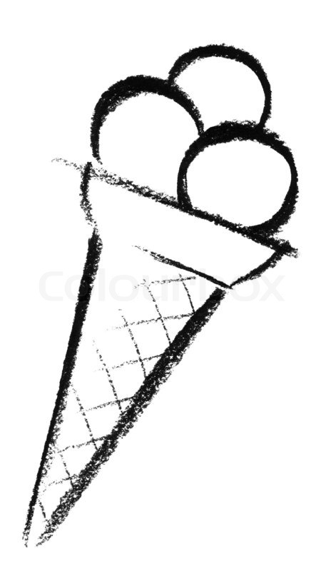 464x800 crayon sketched ice cream wafer stock image colourbox
