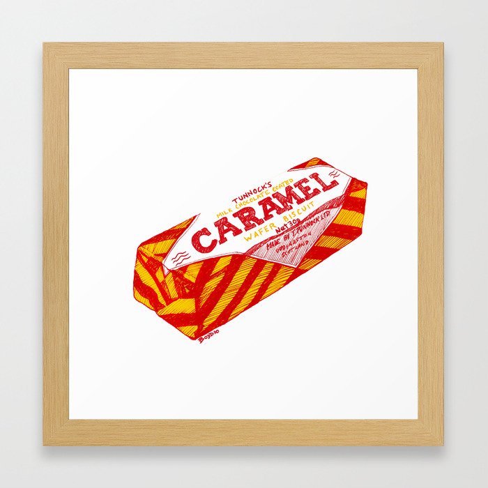 700x700 caramel wafer pen drawing framed art print