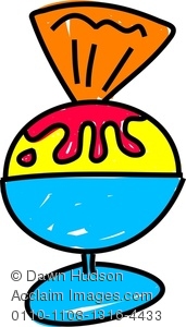171x300 Clipart Image Of A Whimsical Drawing Of Ice Cream In A Dish