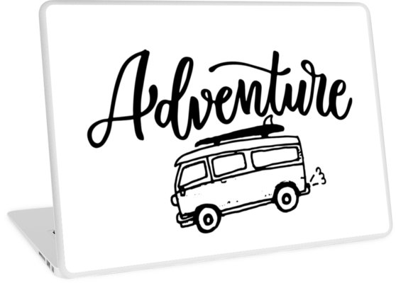 558x400 Surfing Adventure Wagon Drawing Laptop Skins