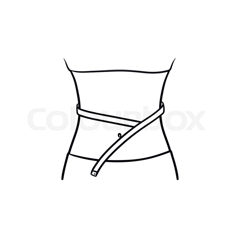 800x800 waist with measuring tape hand drawn stock vector colourbox