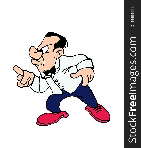 571x600 Cartoon Drawing Of An Angry Waiter