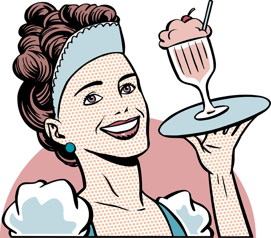 900x791 Waitress With Ice Cream