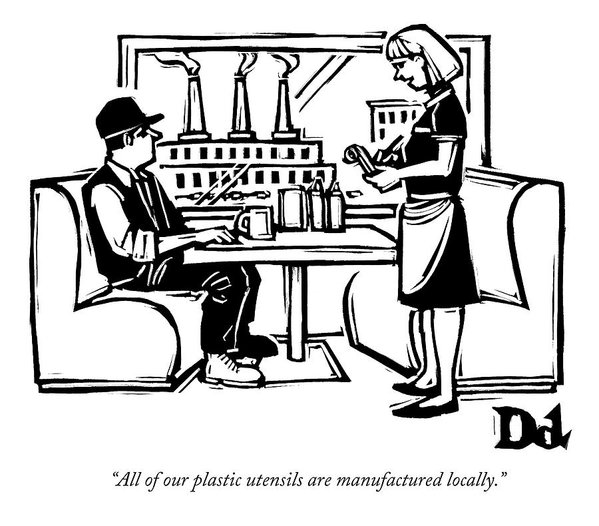 599x526 A Waitress At A Diner Talks To A Customer Art Print