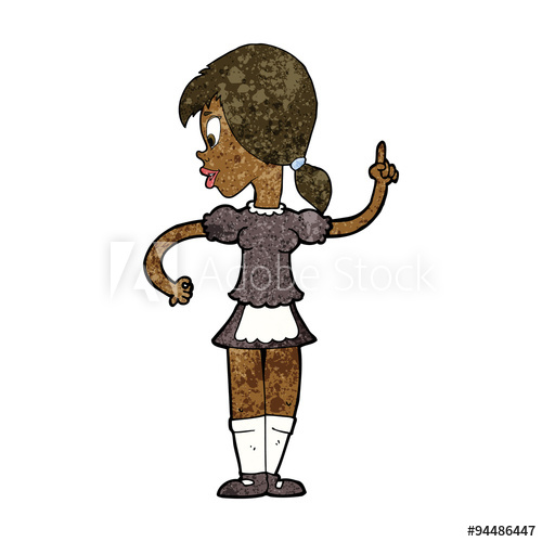 500x500 Cartoon Waitress Calling Order