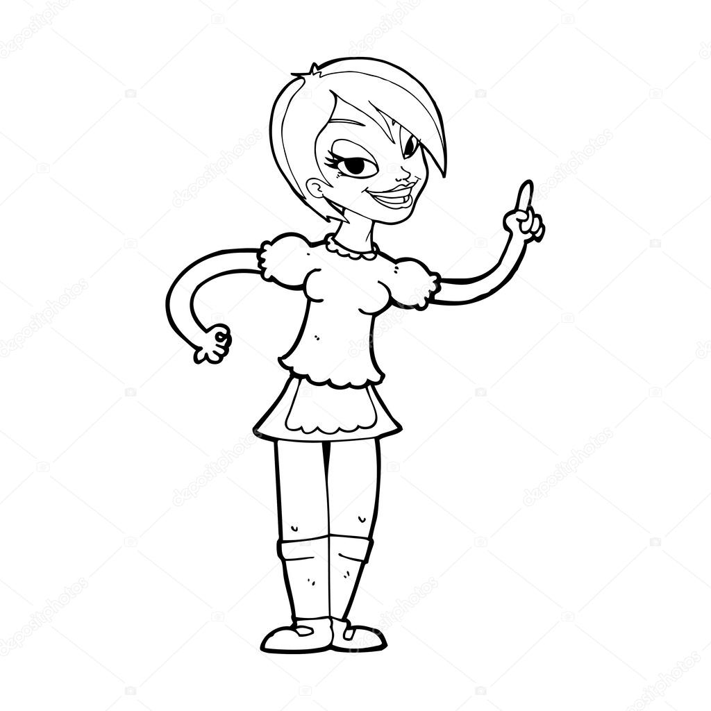 1024x1024 Cartoon Waitress Group With Items