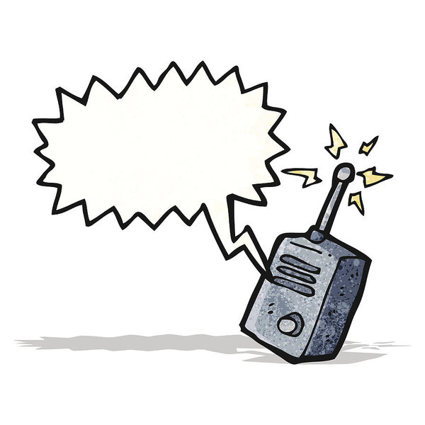 600x600 Cartoon Walkie Talkie Art Print