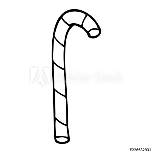 500x500 Line Drawing Cartoon Candy Cane